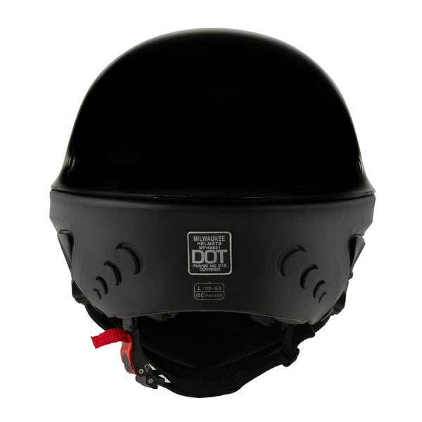 Milwaukee Helmets MPH9831DOT Rascal 3/4 Open Face Gloss Black 2 in 1 Motorcycle Helmet Biker