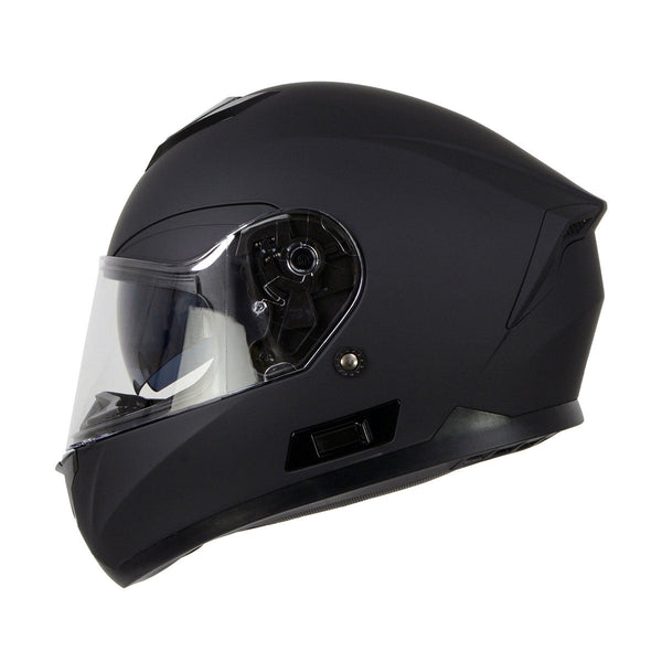 Milwaukee Helmets MPH9835DOT Sweeper Flat Black Advanced Motorcycle Full Face Helmet Biker w/ Drop Down Visor