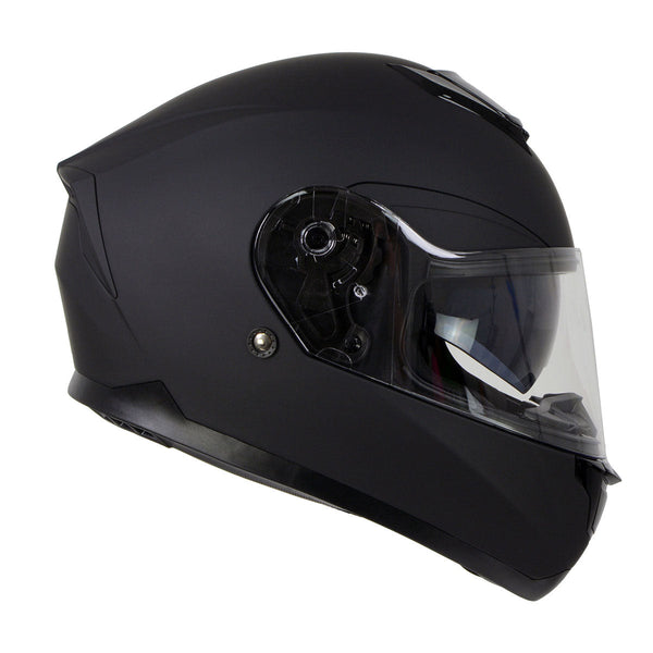 Milwaukee Helmets MPH9835DOT Sweeper Flat Black Advanced Motorcycle Full Face Helmet Biker w/ Drop Down Visor
