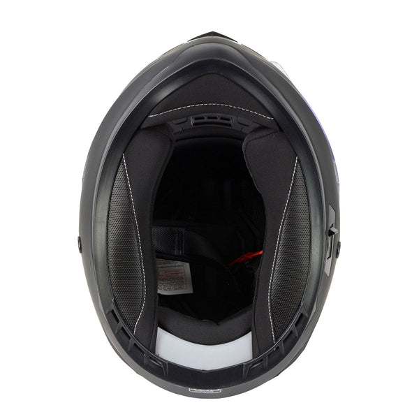 Milwaukee Helmets MPH9835DOT Sweeper Flat Black Advanced Motorcycle Full Face Helmet Biker w/ Drop Down Visor