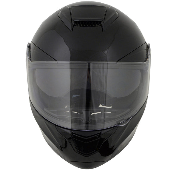 Milwaukee Helmets MPH9836DOT Sweeper Gloss Black DOT Approved Motorcycle Full Face Helmet Biker w/ Drop Down Visor