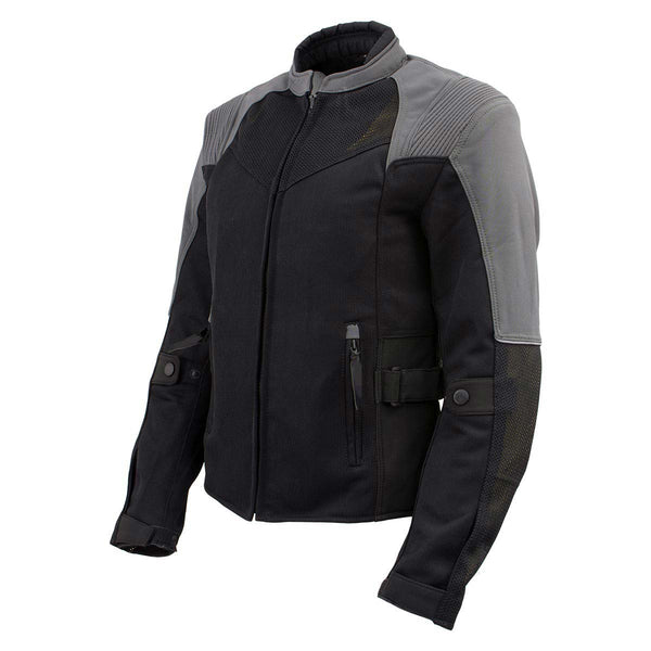 Milwaukee Leather Women's Be Cool Black/Grey Textile Motorcycle Jacket w/ CE Armor - MPL22700