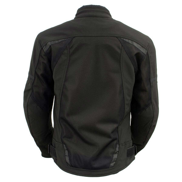 Milwaukee Leather Women's Cool Racer Black Textile Motorcycle Jacket w/ CE Armor - MPL22704