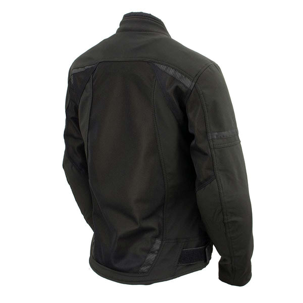Milwaukee Leather Women's Cool Racer Black Textile Motorcycle Jacket w/ CE Armor - MPL22704