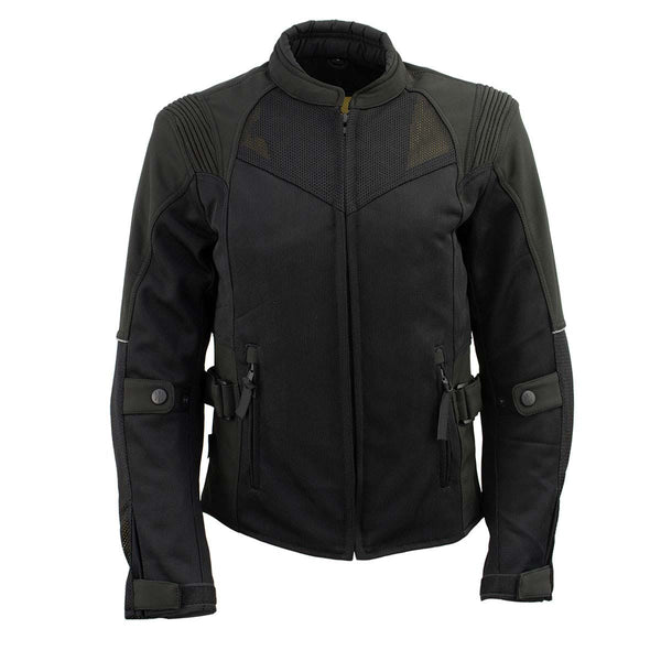 Milwaukee Leather Women's Be Cool Black Textile Motorcycle Jacket w/ CE Armor - MPL22705