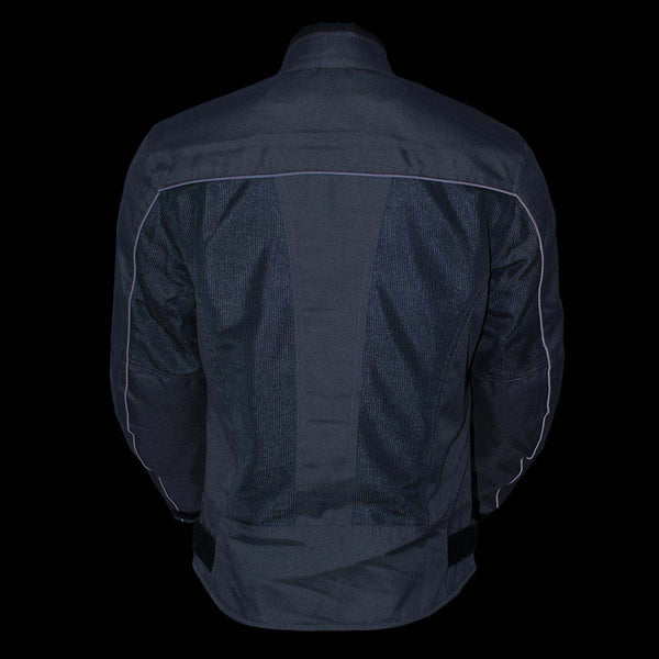Milwaukee Leather Women's Shade Black/Grey Textile Motorcycle Jacket w/ CE Armor - MPL22707