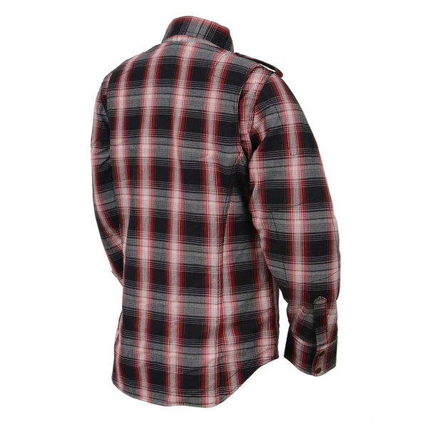 Milwaukee Leather MPL2604 Women’s Ember CE Armored Plaid Flannel Biker Shirt - Reinforced w/ Aramid Fiber