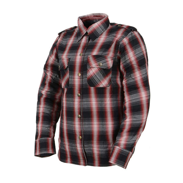 Milwaukee Leather MPL2604 Women’s Ember CE Armored Plaid Flannel Biker Shirt - Reinforced w/ Aramid Fiber