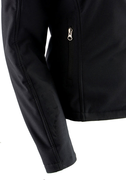 Nexgen Heat MPL2760SET Women's Black Soft Shell Zipper Front Heated Jacket Powered By Rechargeable 10000mAh Battery Pack