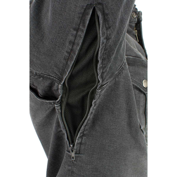 Milwaukee Leather MPM1620 Men's Black Flannel Biker Shirt w/ CE Approved Armor - Reinforced w/ Aramid Fibers