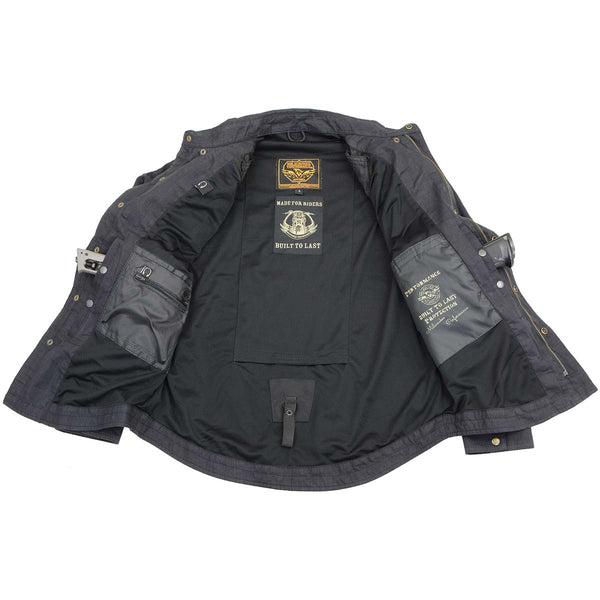 Milwaukee Leather MPM1622 Men's Black Armored Denim Long Sleeve Shirt Reinforced w/ Aramid Fibers
