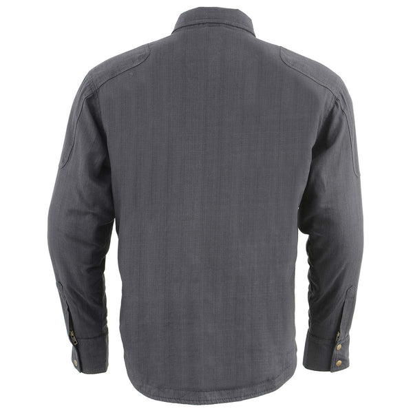 Milwaukee Leather MPM1622 Men's Black Armored Denim Long Sleeve Shirt Reinforced w/ Aramid Fibers
