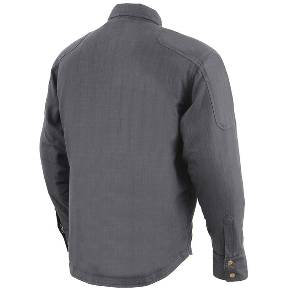Milwaukee Leather MPM1622 Men's Black Armored Denim Long Sleeve Shirt Reinforced w/ Aramid Fibers