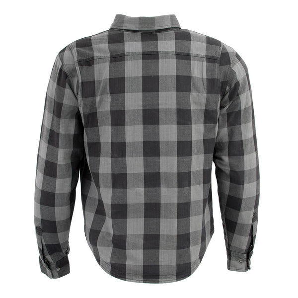 Milwaukee Leather MPM1630 Men's Plaid Flannel Biker Shirt w/ CE Armor - Reinforced w/ Aramid Fibers