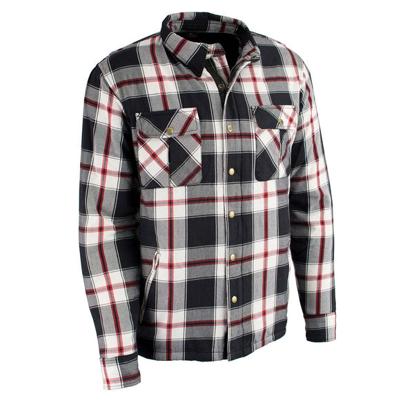 Milwaukee Leather MPM1635 Men’s Armored Riding Flannel – Full Aramid Fiber Lined, CE Shoulder/Elbow Armor