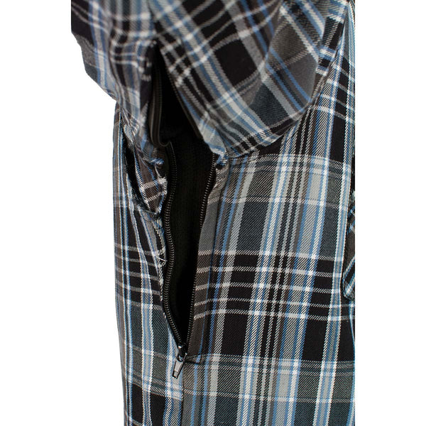 Milwaukee Leather MPM1636 Men’s Armored Riding Flannel – Full Aramid Fiber Lined, CE Shoulder/Elbow Armor