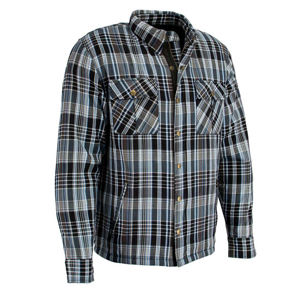 Milwaukee Leather MPM1636 Men’s Armored Riding Flannel – Full Aramid Fiber Lined, CE Shoulder/Elbow Armor