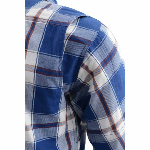 Milwaukee Leather Men's Plaid Flannel Biker Shirt with Aramid Fiber and Armor