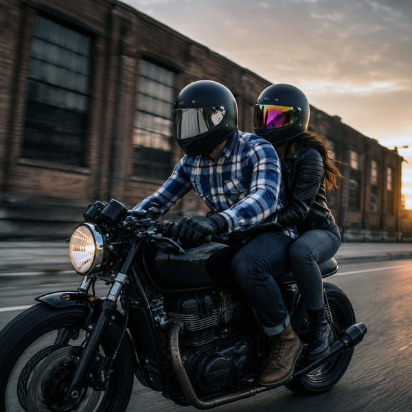 Milwaukee Leather MPM1645 Men's 'Asphalt Shield - Hoya' Plaid Flannel Biker Shirt w/ CE Armor - Reinforced w/ Aramid Fibers