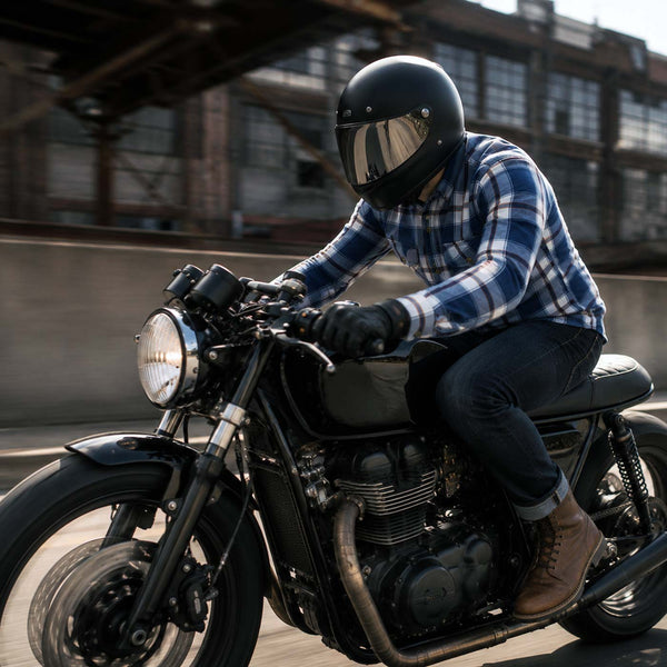 Milwaukee Leather MPM1645 Men's 'Asphalt Shield - Hoya' Plaid Flannel Biker Shirt w/ CE Armor - Reinforced w/ Aramid Fibers