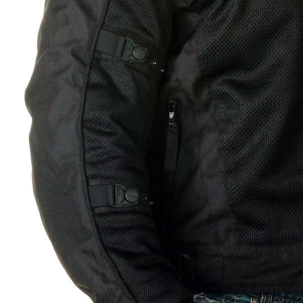 Milwaukee Leather Men's Devious Black Textile Motorcycle Jacket w/ CE Armor - MPM17025