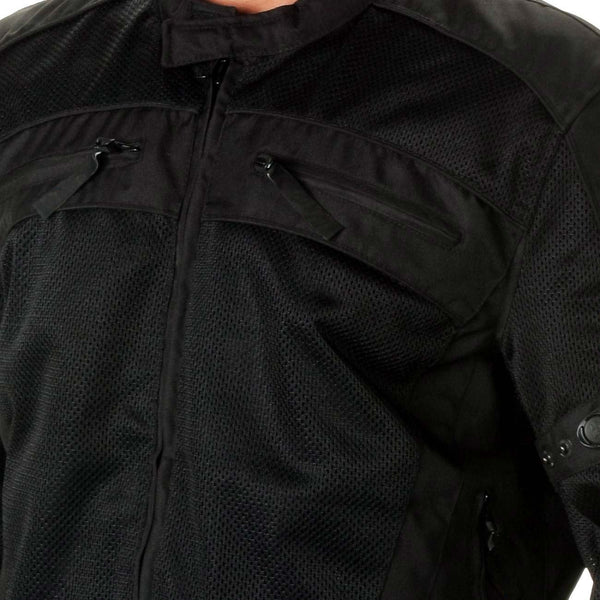 Milwaukee Leather Men's Devious Black Textile Motorcycle Jacket w/ CE Armor - MPM17025
