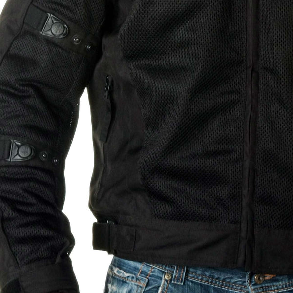 Milwaukee Leather Men's Devious Black Textile Motorcycle Jacket w/ CE Armor - MPM17025