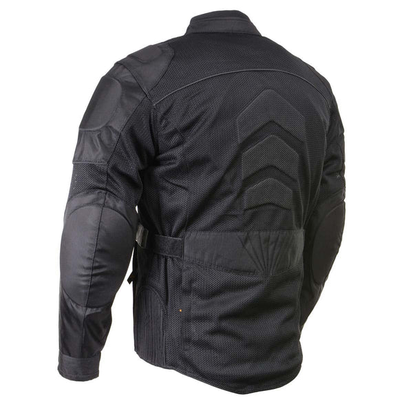 Milwaukee Leather Men's Shadow Black Textile Motorcycle Jacket w/ CE Armor - MPM17030
