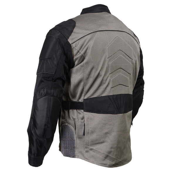 Milwaukee Leather Men's Venture Dark Grey/Black Textile Motorcycle Jacket w/ CE Armor - MPM17032