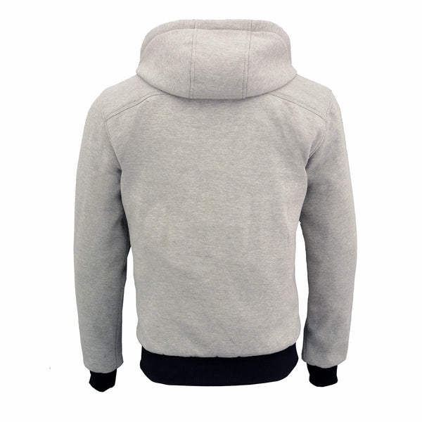 Nexgen Heat MPM1714SET Men's Heated Hoodie Silver Zipper Front Textile Sweatshirt - for Winter Riding Outdoor Activities