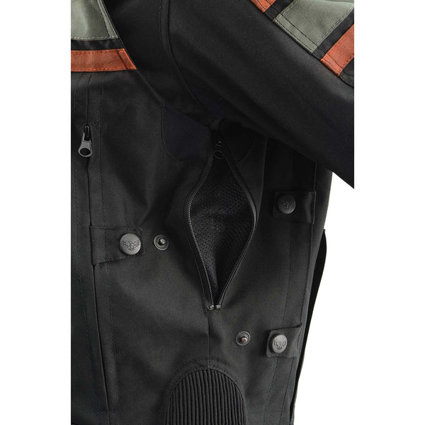 Milwaukee Leather MPM1751 Burnt Orange Leather and Textile Armored Motorcycle Jacket for Men - All Season