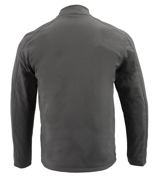 Nexgen Heat MPM1762SET Men’s Grey Soft Shell Heated Jacket - Standup Collar - for Winter Cold Weather Riding Outdoors