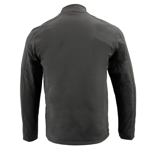 Nexgen Heat MPM1762SET Men’s Grey Soft Shell Heated Jacket - Standup Collar - for Winter Cold Weather Riding Outdoors