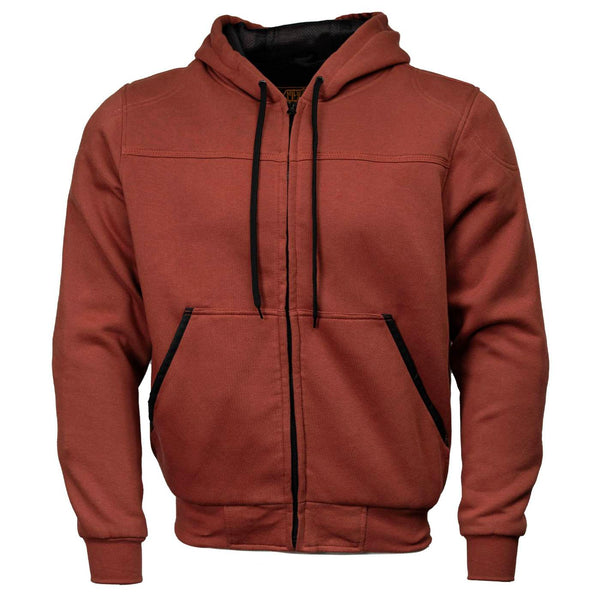 Milwaukee Leather Men's Copper Streetguard Riding Hoodie - Aramid Reinforced with CE Shoulder and Elbow Armor - MPM1771