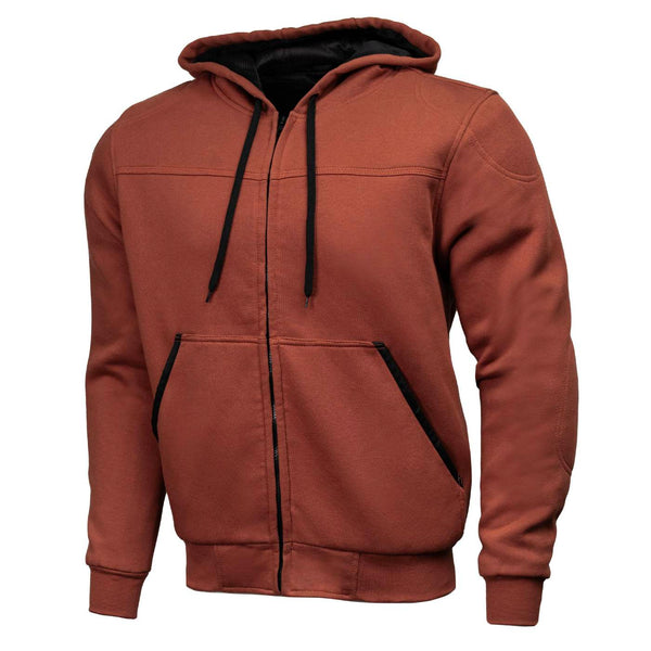 Milwaukee Leather Men's Copper Streetguard Riding Hoodie - Aramid Reinforced with CE Shoulder and Elbow Armor - MPM1771