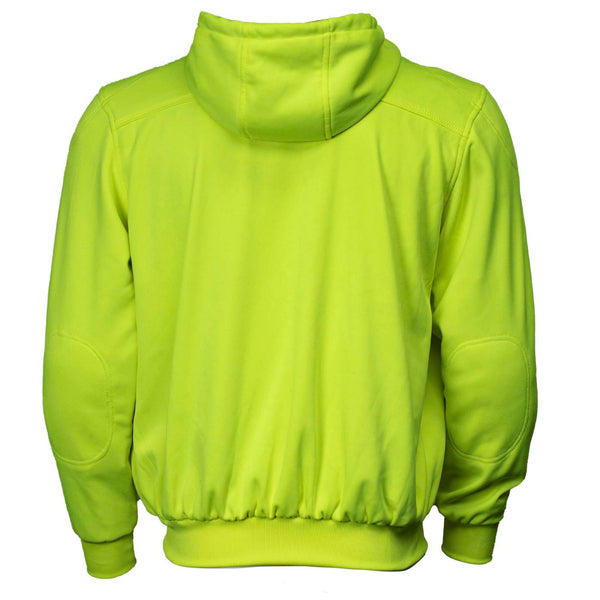 Milwaukee Leather Men's Neon-Green Streetguard Riding Hoodie - Aramid Reinforced with CE Shoulder and Elbow Armor - MPM1772