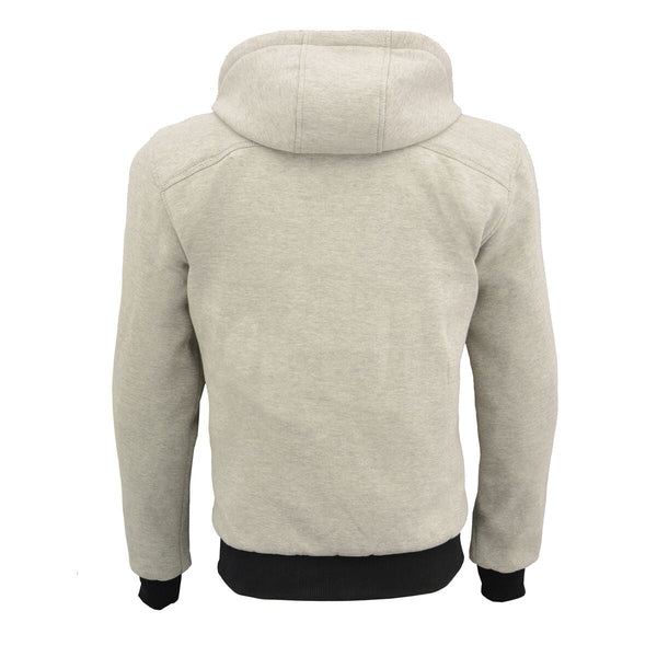 Milwaukee Leather MPM1788 Men's Silver CE Approved Armored Riding Hoodie Sweater w/ Aramid by DuPont Fibers