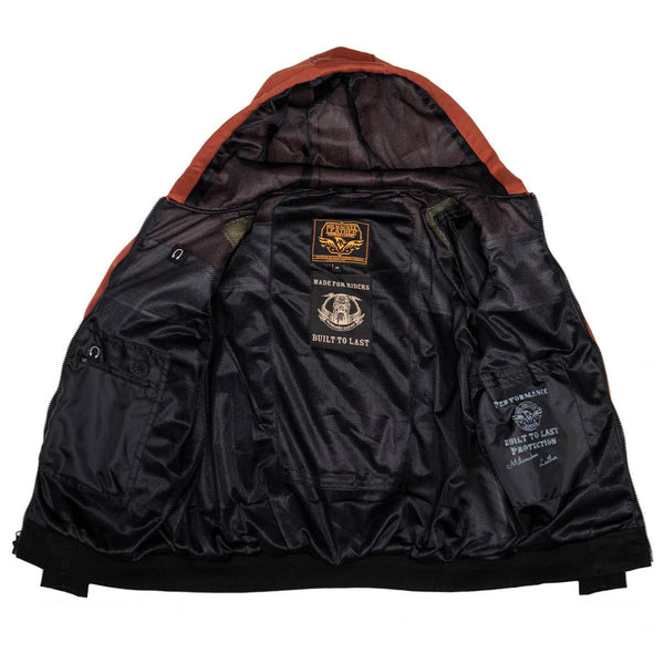 Milwaukee Leather Men's Streetguard Riding Hoodie - Aramid Reinforced with CE Shoulder and Elbow Armor - MPM1789
