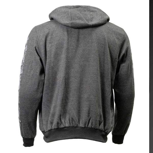 Milwaukee Leather Men's Bare Bones Charcoal Reflective Skull CE Armored Riding Hoodie, Shoulder & Elbow Armor - MPM1799