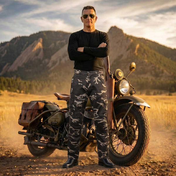 Milwaukee Leather MPM5593 Men's Camo CE Armored Motorcycle Denim Jeans Pants Reinforced w/ Aramid Fibers