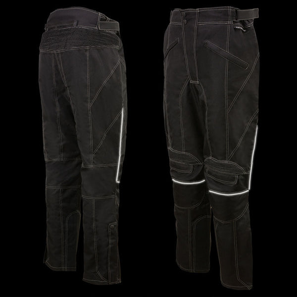 Milwaukee Leather MPM5729 Men's Black Tri-Tex Fabric Motorcycle Rider Pants w/ CE Armor Protection