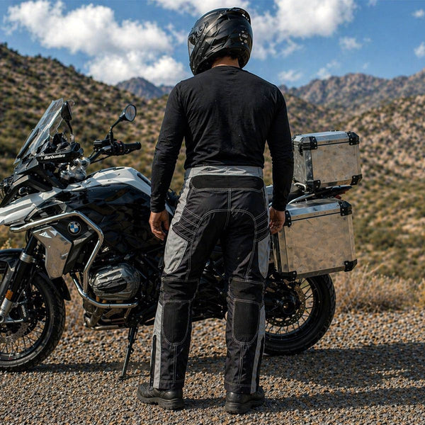 Milwaukee Leather MPM5730 Men's Black and Grey Tri-Tex Fabric Motorcycle Rider Pants w/ CE Armor Protection