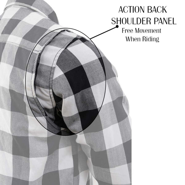 NexGen NXM1601SET Men's 'Riffraff' Black and White Heated Flannel Long Sleeve Shirt (Rechargeable Battery Pack Included)