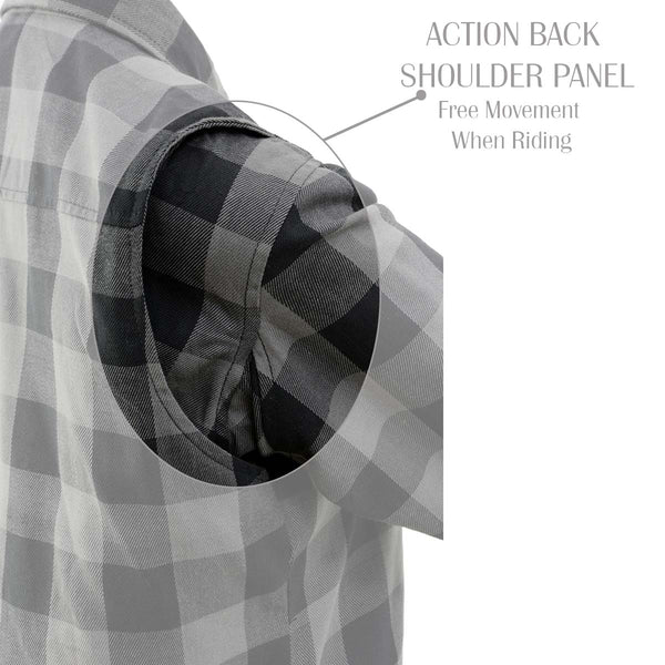 Nexgen Heat Women's NXL2601SET Bonnie Black/Grey Heated Flannel Shirt -for Winter Cold Weather Riding Outdoor Activities