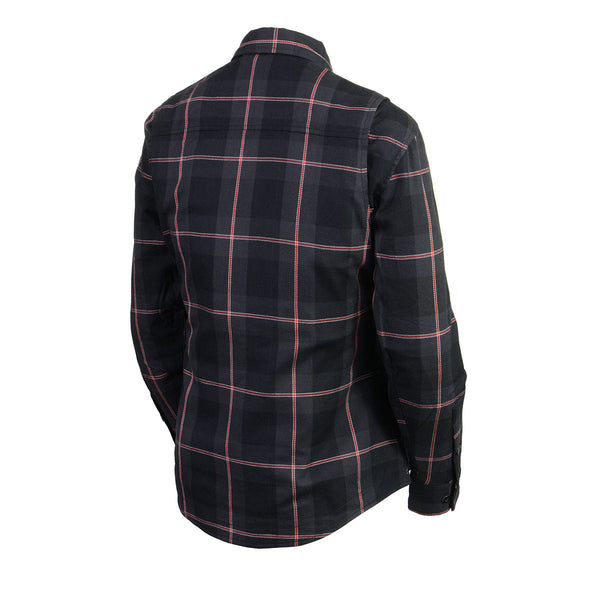 Nexgen Heat Nxl2602set Women's 'Bonnie' Black Grey Red Heated Flannel Long Sleeve Shirt (Rechargeable Battery Pack Included)
