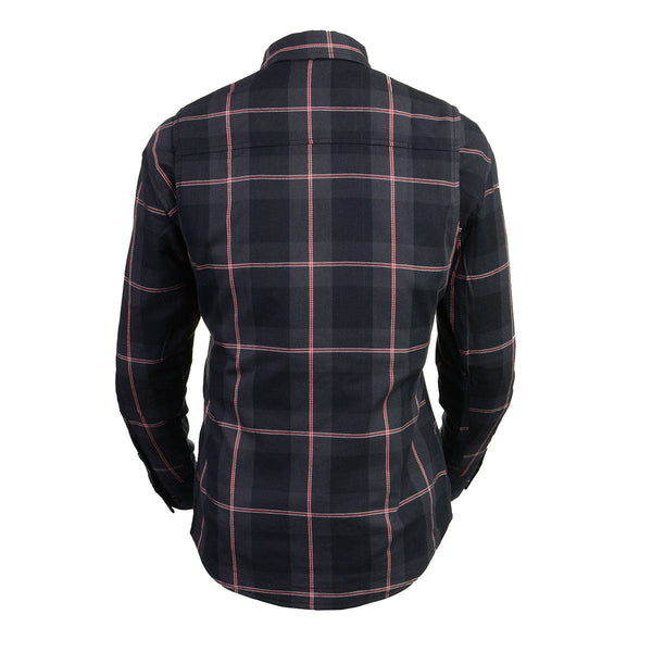Nexgen Heat Nxl2602set Women's 'Bonnie' Black Grey Red Heated Flannel Long Sleeve Shirt (Rechargeable Battery Pack Included)