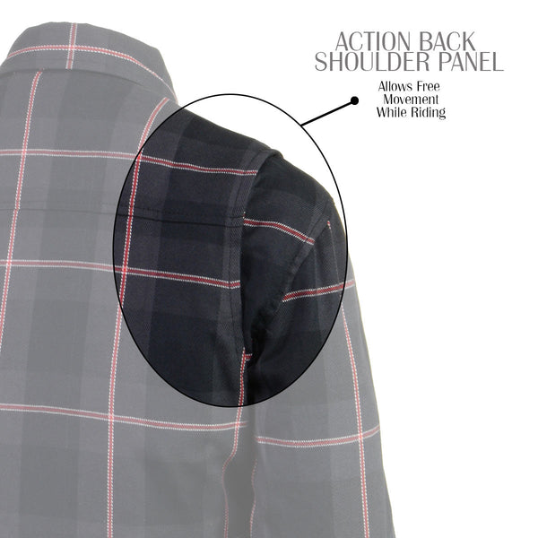 Nexgen Heat Nxl2602set Women's 'Bonnie' Black Grey Red Heated Flannel Long Sleeve Shirt (Rechargeable Battery Pack Included)