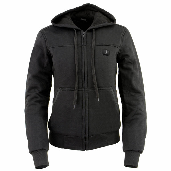 NexGen Heat Women’s Black Heated Hoodie Jacket, – Front Zipper Insulated Thermal Wear