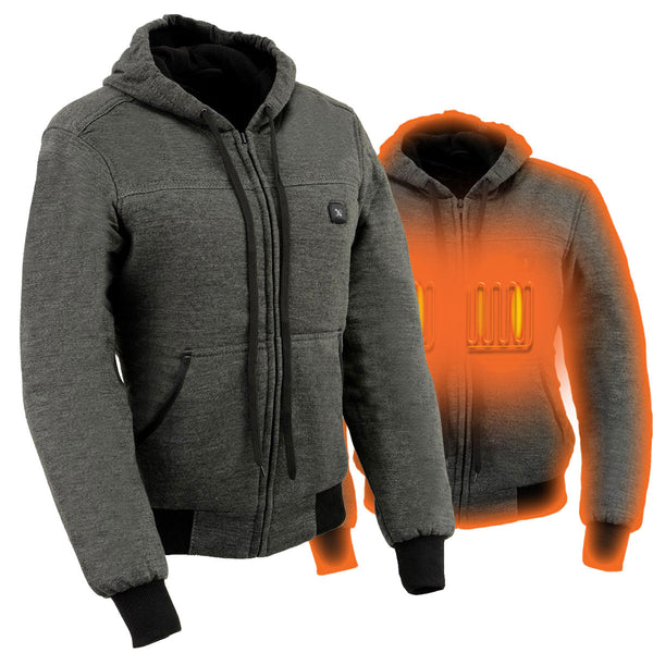 Nexgen Heat MPL2713SET Women Grey 'Heated' Front Zipper Fiery Hoodie Jacket for Outdoor Activities