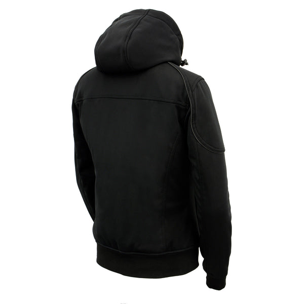 Nexgen Heat MPL2761SET Women's Black Soft Shell Racing Style Heated Jacket Powered by Rechargeable 10000mAh Battery Included
